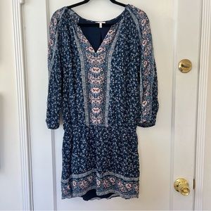 Joie Mini Dress with three quarter sleeves and elastic waistband size medium